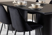 Spisestol Olivia 2-pakk + Spisebord rektangulært 210 x 100 – svart