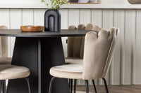 Spisegruppe Limhamn & Bootcut 2-pakk + Rundt ⌀110 – beige og svart