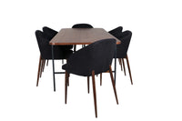 Spisestol Arch & Uno 2-pakk – svart + spisebord rektangulært 200 x 90 – natur