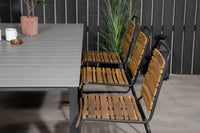Spisebord rektangulært 160 x 100 + spisestol 2-pakk – svart og natur