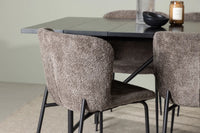 Spisestol Modesto & Astrid 2-pakk – brun + Rektangulært spisebord 200 x 90 – svart