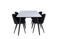 Spisegruppe Jimmy & Velvet 150 x 90 2-pakk – hvit og svart