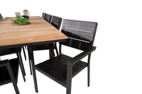 Spisestol Levels & Mexico 2-pakk – svart + Rektangulært spisebord 180 x 90 – natur