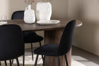 Spisestol Polar & Härön 2-pakk + Spisebord ovalt 200 x 90 – svart og mokka