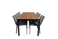 Spisegruppe Dallas & Bois 2-pakk rektangulært 205 x 90 – svart og natur
