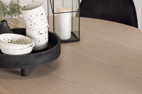 Spisegruppe Polar & Olivia 2-pakk + Rundt spisebord ⌀110 – svart og hvitlasert