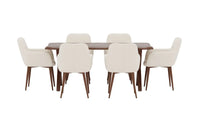 Spisestol Tomorrow & Fiona 2-pakk – beige + Spisebord rektangulært 180 x 90 – walnut