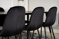 Spisegruppe Dipp & Polar 180 x 90 med 2-pakk spisestoler – svart