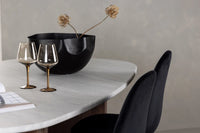 Spisestol Polar & Grönvik 2-pakk + Spisebord ovalt 180 x 90 – svart og lys grå