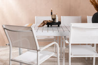 Spisebord Togo & Santorini 200 × 100 + Spisestol 2-pakk – hvit