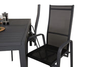 Relaxstol Copacabana & Marbella 2-pakk + Spisebord rektangulært 160 x 100 – svart