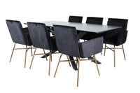 Spisegruppe Petra & Piazza 180 x 90 – svart