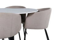 Spisegruppe Berit & Estelle rund ⌀106 – beige og hvit