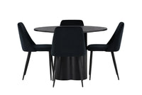 Spisegruppe Olivia & Night rund ⌀110 + 2-pakk spisestoler – svart
