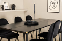 Spisebord Pelle & Polar 190 x 90 + Spisestol 2-pakk – svart