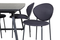 Spisestol Vault & Inca 2-pakk + Rektangulært spisebord 160 x 85 – svart
