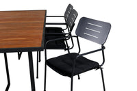 Spisestol Nicke & Khung 2-pakk – svart + Spisebord 200 × 100 – natur