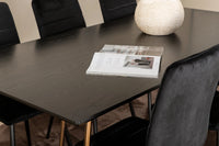 Spisebord Petra & Windu 190 x 90 + spisestol 2-pakk – svart