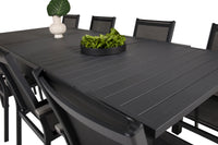 Spisestol Parma & Marbella 2-pakk + Rektangulært spisebord 160 x 100 – svart