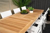 Spisestol Santorini & Panama 2-pakk + Rektangulært spisebord 160 x 90 – hvit