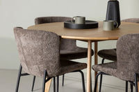 Spisestol Modesto & Yakidon 2-pakk + Spisebord rundt ⌀120 – brun