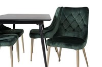 Spisegruppe Silar & Velvet Deluxe 120 x 80 2-pakk – svart og grønn