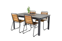 Spisebord rektangulært 160 x 100 + spisestol 2-pakk – svart og natur