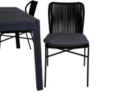 Spisegruppe Julian & Marbella 4-pakk + rektangulært spisebord 160 x 100 – svart