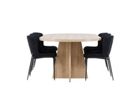 Spisegruppe Bootcut & Modesto oval 230 x 115 2-pakk – natur og svart