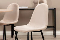 Spisebord Bianca & Polar rundt ⌀110 + Spisestol 2-pakk – whitewash og beige