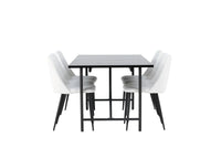 Spisegruppe Astrid & Night 200 x 90 + spisestol 2-pakk – svart og hvit