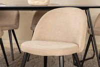 Spisegruppe Petra & Velvet 190 x 90 2-pakk – svart og beige
