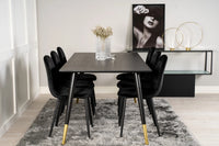 Spisegruppe Dipp & Polar 180 x 90 med 2-pakk spisestoler – svart
