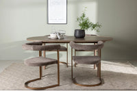 Spisegruppe oval 180 x 90 + 2-pakk spisestoler – natur og brun