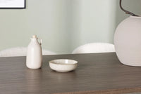 Spisegruppe oval 180 x 90 – hvit og natur