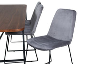 Spisestol Muce & Uno 2-pakk + Spisebord rektangulært 200 x 90 – grå og natur