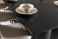 Spisestol Polar & Olivia 2-pakk + rektangulært spisebord 210 x 100 – beige og svart