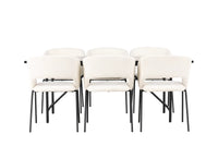 Spisegruppe 2-pakk med rektangulært spisebord 200 x 90 – offwhite og svart