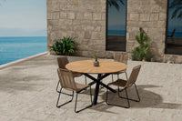 Spisegruppe Mexico & Lindos rund ⌀140 2-pakk – svart og brun