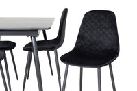 Spisebord Silar & Polar rektangulært 120 x 80 + spisestol 2-pakk – svart