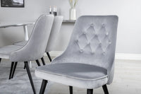 Spisebord Polar & Velvet Deluxe 180 x 90 + spisestol 2-pakk – hvit og lys grå