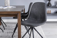 Spisegruppe Slider & Polar 170 x 95 + spisestol 2-pakk – natur og svart