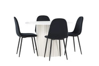 Spisestol Polar & Härön 2-pakk + Rundt spisebord ⌀110 – svart og hvit
