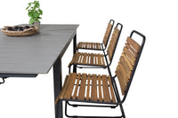 Spisebord rektangulært 160 x 100 + spisestol 2-pakk – svart og natur