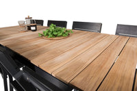 Spisestol Levels & Mexico 2-pakk – svart + Rektangulært spisebord 180 x 90 – natur