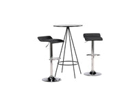 Barstol Jonna & Bistro 2-pakk + barbord ⌀60 – svart