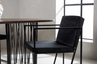 Spisestol Richmond & Stone 2-pakk + Spisebord ovalt 220 x 100 – svart og mocca