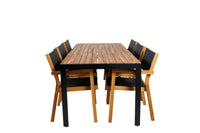 Spisestol Venice & Bois 2-pakk + Spisebord rektangulært 205 x 90 – natur