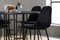 Spisestol 2-pakk + Spisebord rundt ⌀115 – svart