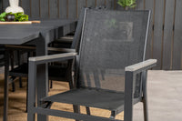 Spisestol Parma & Marbella 2-pakk + Rektangulært spisebord 160 x 100 – svart